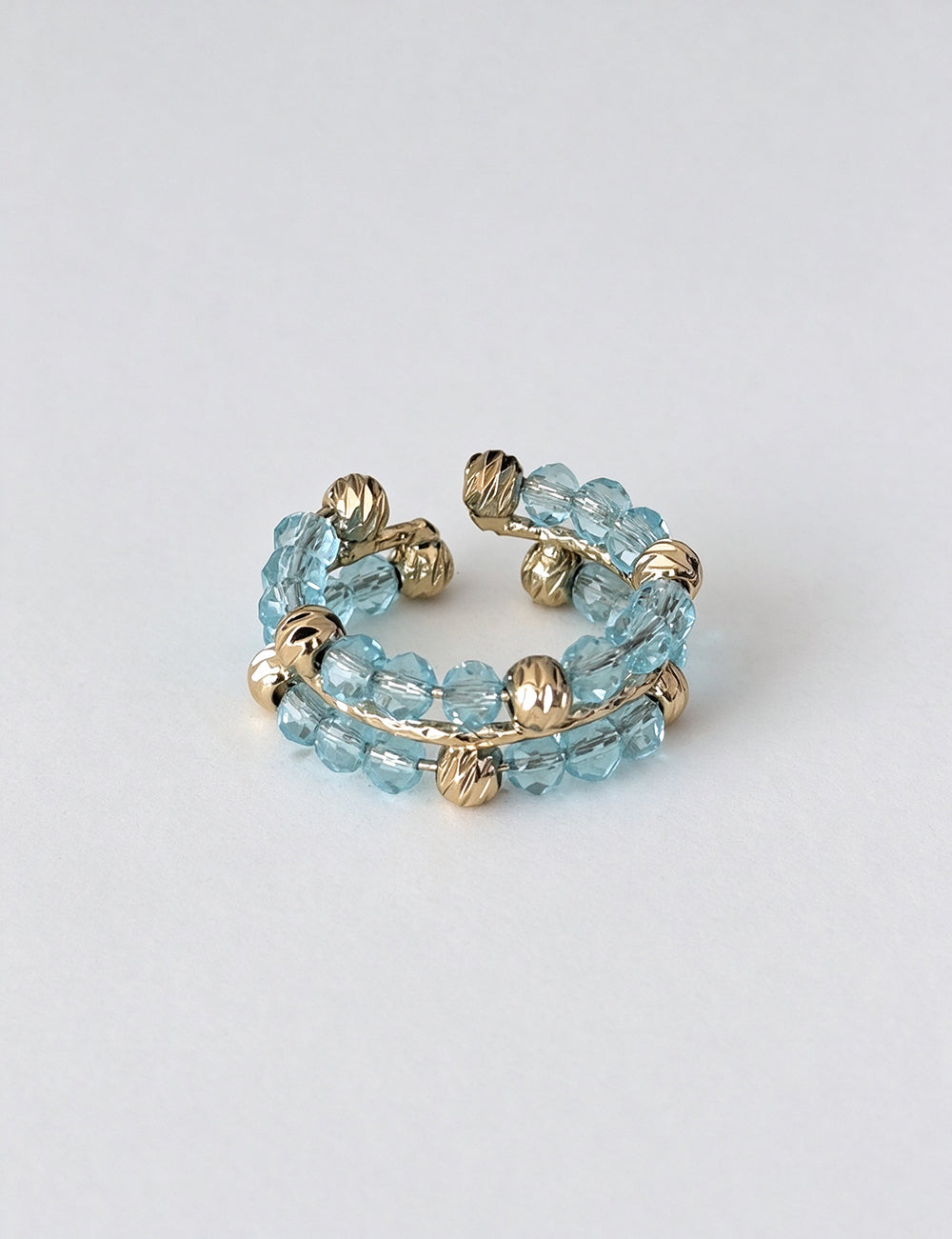 Crystal Bead Open Ring - DippedShop Wholesale - #8947