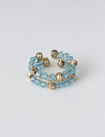 Crystal Bead Open Ring - DippedShop Wholesale - #8947