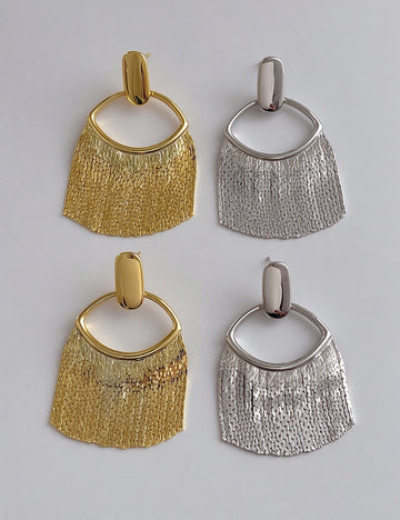 Metal Mesh Fringe Earrings - DippedShop Wholesale - #9411