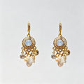Vintage Rhinestone Pearl Tassel Drop Earrings 6W6JER728