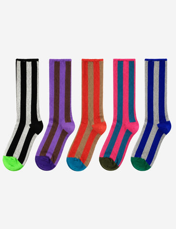 Trendy Color Contrast Striped Crew Socks 6W8FSO671
