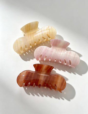 French Style Marble Texture Acetate Hair Claw 6W6HCP1633
