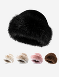Minimalist Solid Color Faux Fox Fur Bucket Hat 6W6HAT666