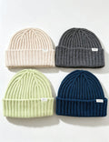 Soft Solid Color Ribbed Knit Beanie Hat 6W6HAT551