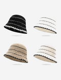 Stylish Color Block Angora Knit Bucket Hat 6W6HAT682