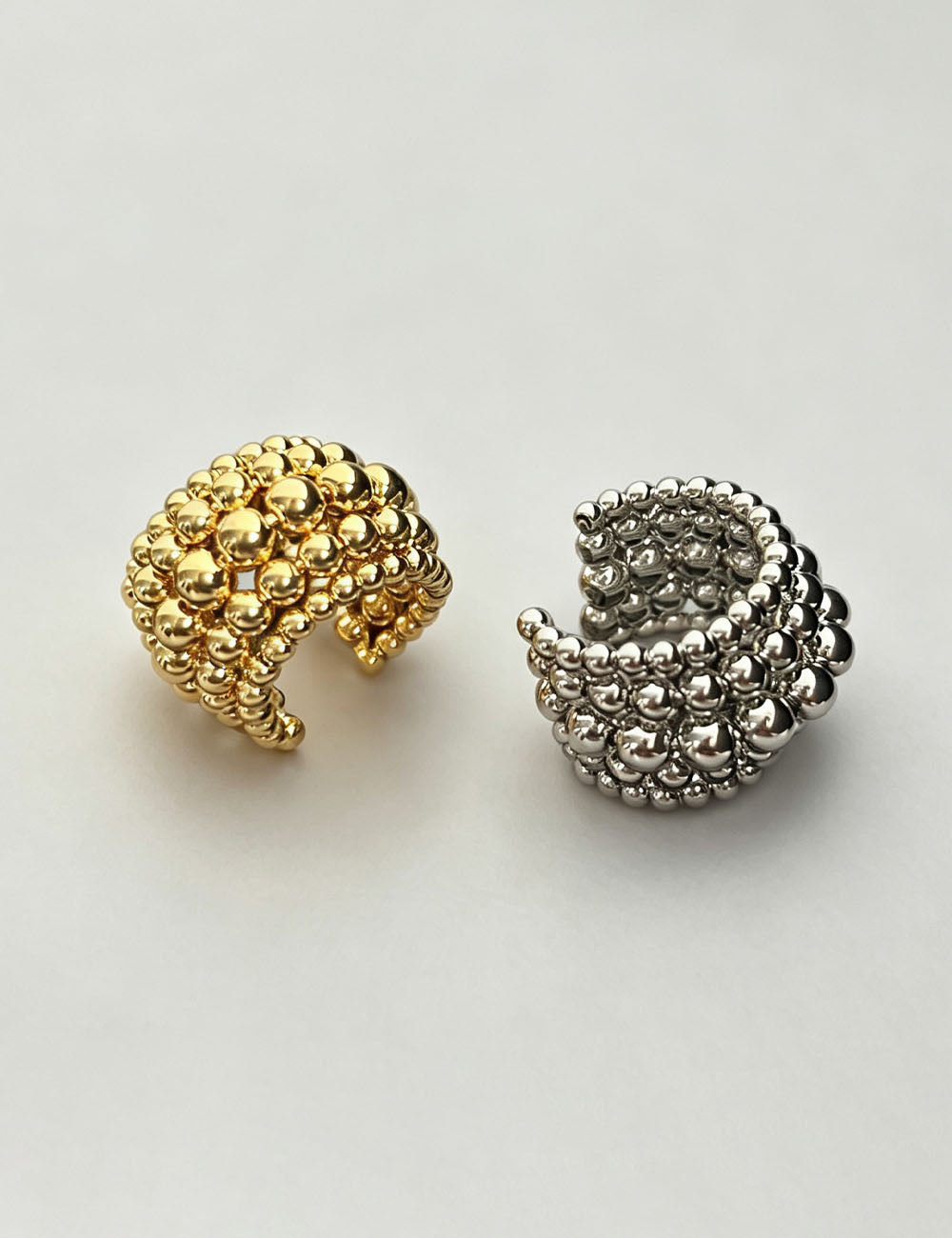 Chunky Multi-Layer Ball Beaded Open Ring 6W6JRG298