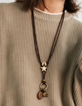 Layered Wooden Star Necklace - DippedShop Wholesale - #8035