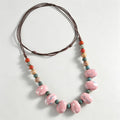Multi-Color Irregular Beaded Braided Necklace 6W6JNC422