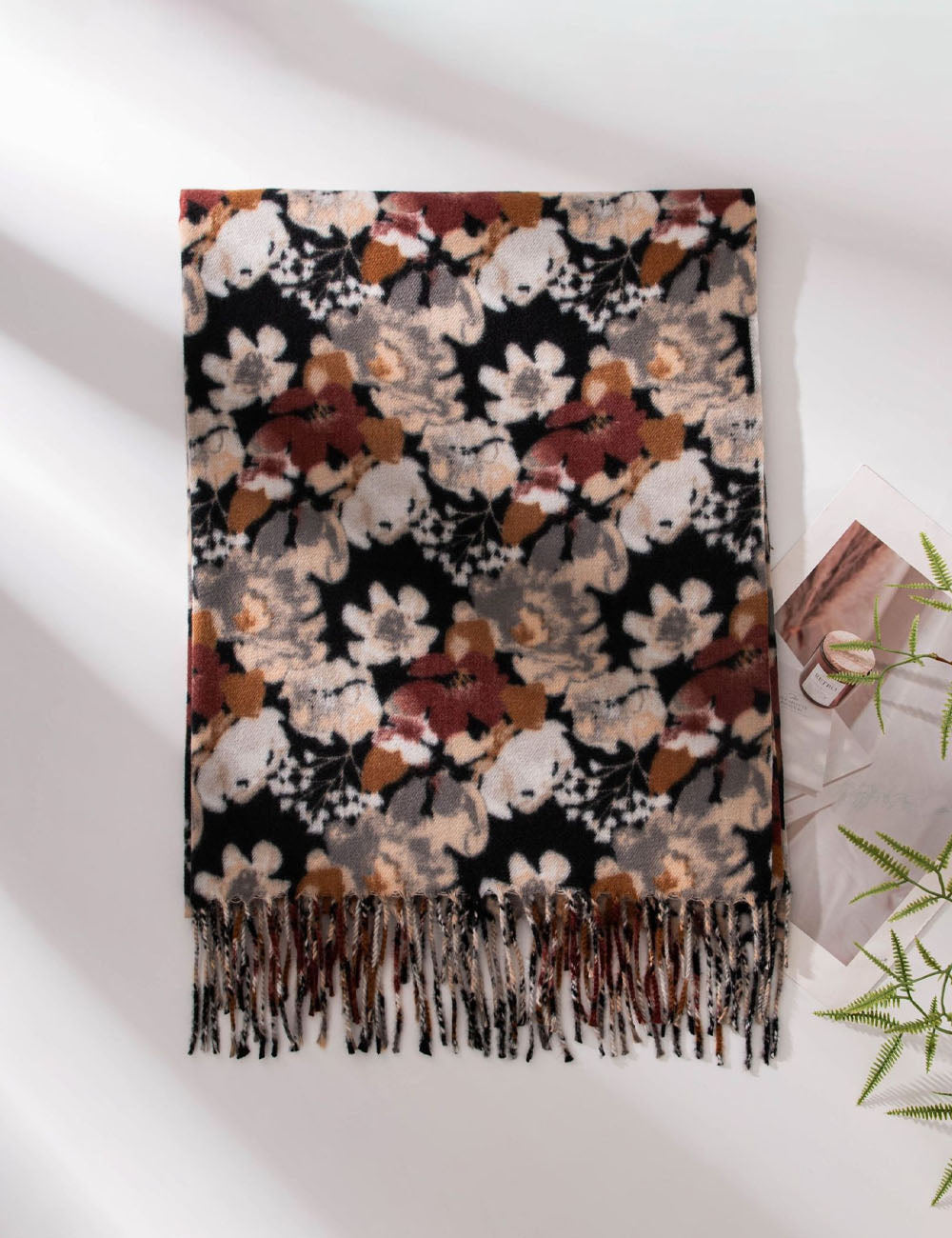 Floral Tassel Scarf - DippedShop Wholesale - #8883