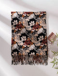 Vintage Floral Print Tassel Imitation Cashmere Scarf 6W6NSW288