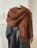 Vintage Plaid Cashmere-Feel Shawl Wrap Scarf 6W6NSC90