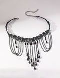 Halloween Lace Hollow Out Tassel Choker Necklace 6W6JNC610