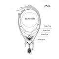 Dark Gothic Demon Wing Heart Layered Necklace 6W6JNC885 Star Chain, Bead Accents, Delicate Cable Chains