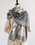 Reversible Paisley Jacquard Shawl Scarf - DippedShop Wholesale - #2371