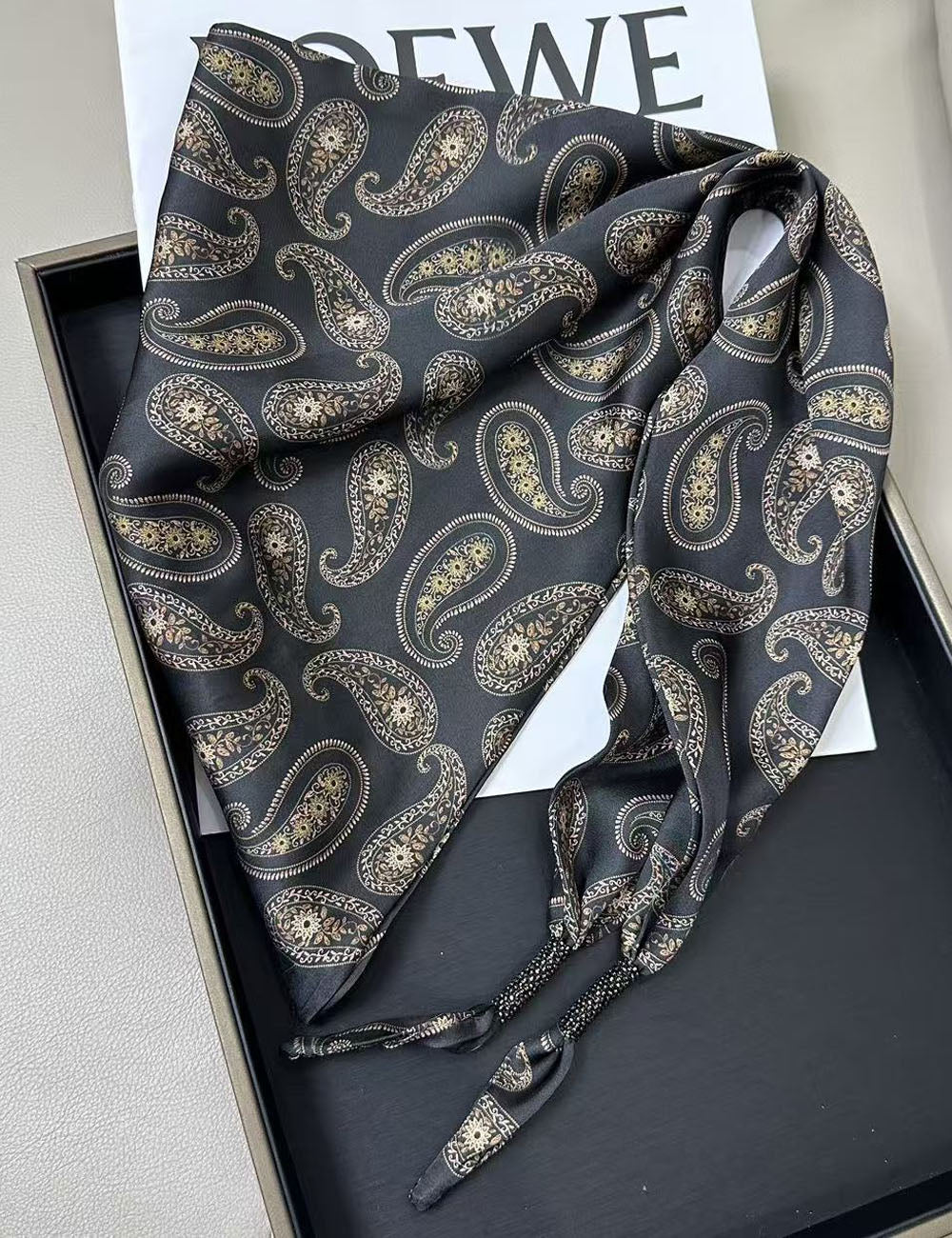 Cashew Print Silk Scarf - DippedShop Wholesale - #2051