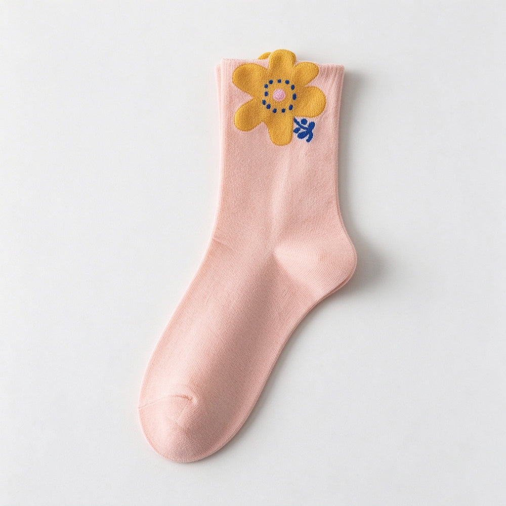 Floral Print Mid-Calf Socks - DippedShop Wholesale - #6163
