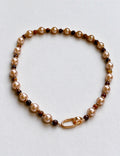 Vintage Gold Plated Tiger Eye’s Stones Necklace 6W6JNC959