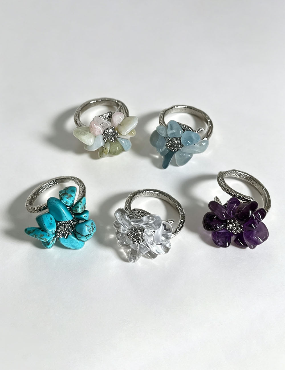 Irregular Crystal Beaded Ring - DippedShop Wholesale - #5251