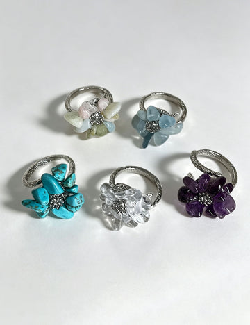 Irregular Crystal Beaded Ring - DippedShop Wholesale - #5251