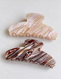 Marble Striped Hair Claw - DippedShop Wholesale - #9731