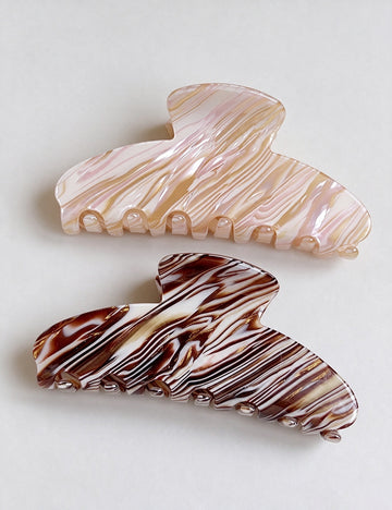 Marble Striped Hair Claw - DippedShop Wholesale - #9731
