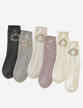 Floral Bowknot Crew Socks - DippedShop Wholesale - #4915