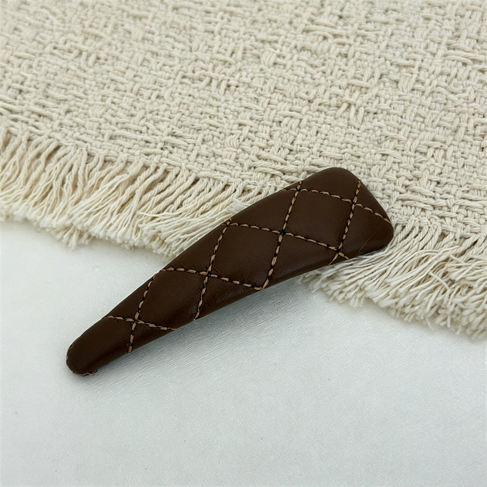 Minimalist PU Leather No-Crease Snap Hair Clip 6W6HCP1621