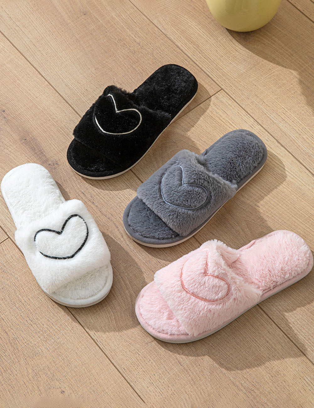 Fuzzy Plush Indoor Slippers - DippedShop Wholesale - #3347