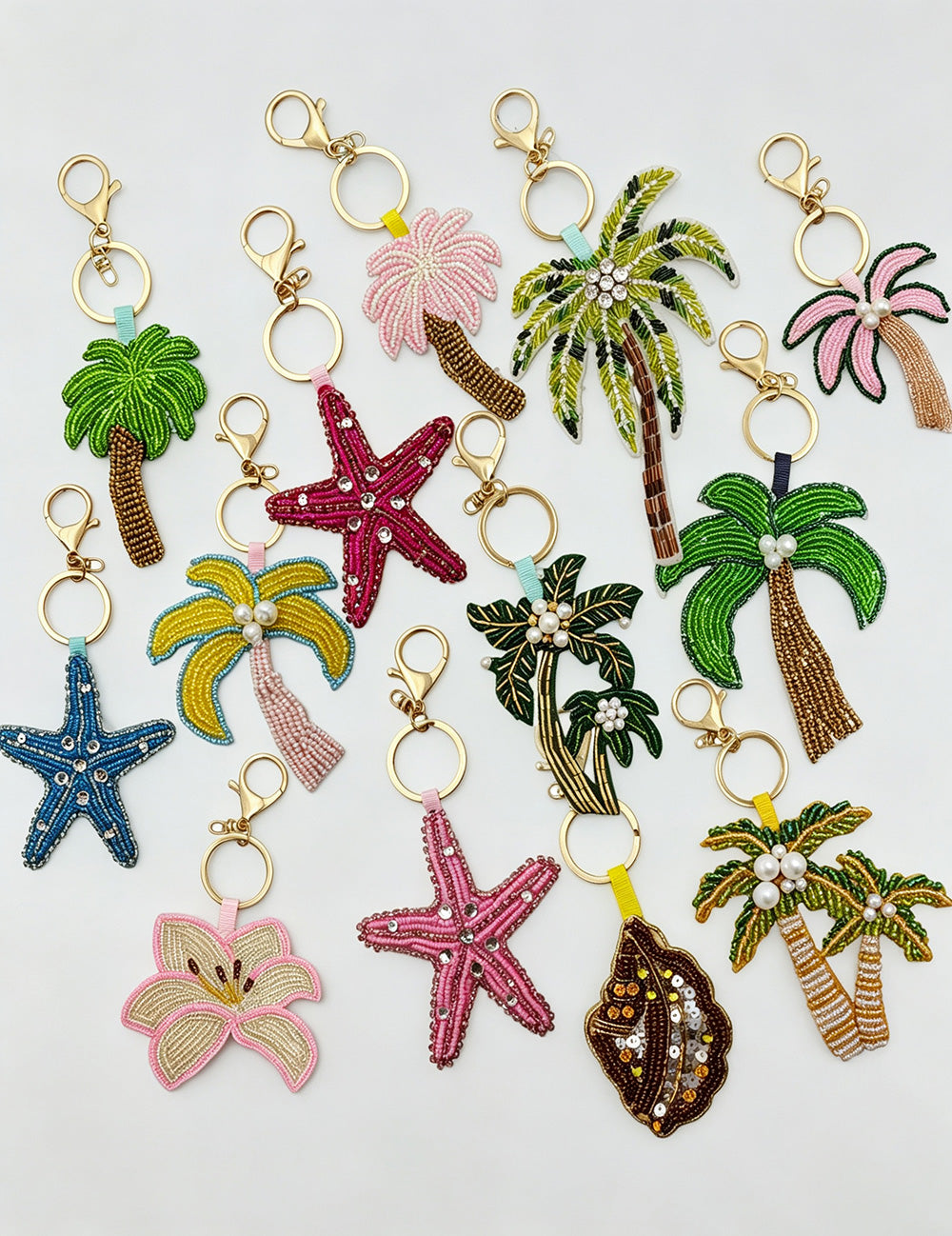 Stylish Handmade Beads Coconut Tree Pendant Keychain 6W10BBC808