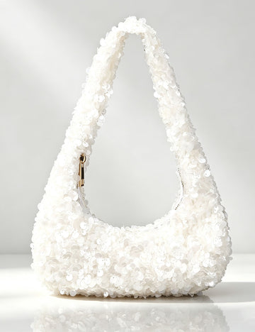 Elegant Solid Color Sequin Evening Underarm Bag 6W10BBG1417