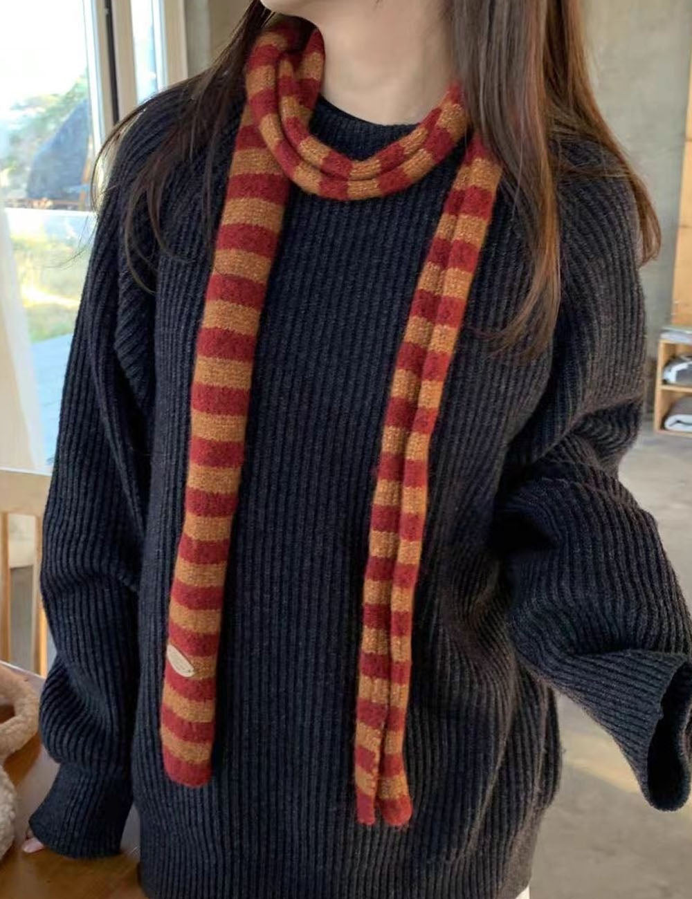 Striped Color Block Scarf - DippedShop Wholesale - #0563