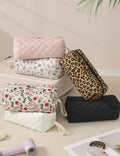 Sweet Floral Print Quilt Shell Cosmetic Bag 6S5CO122