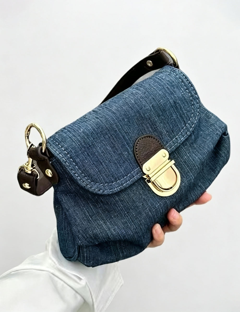 Stylish Solid Color Denim Underarm Bag 6W10BBG1948