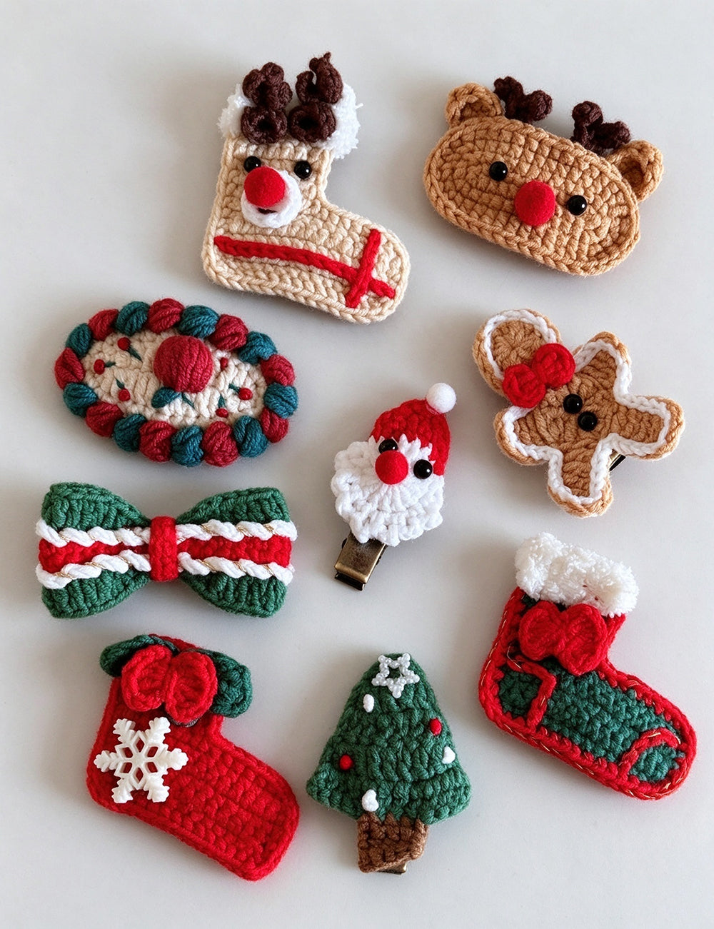 Crochet Christmas Tree Hair Clip - DippedShop Wholesale - #2083