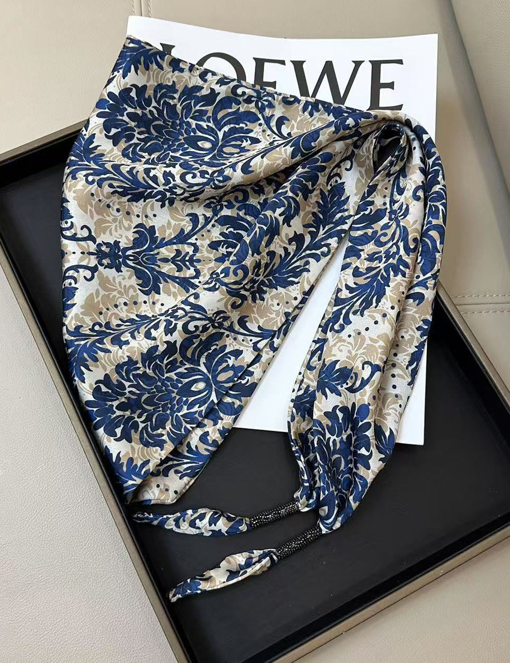 Cashew Print Silk Scarf - DippedShop Wholesale - #4307