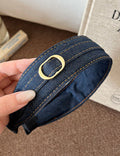 Vintage Metal Buckle Wide Denim Headband 6W6HBD279