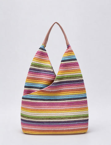 Trendy Colorful Woven Beach Shoulder Bag 6W10BBG2480