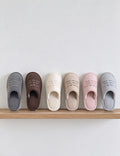 Simple Letter Embroidery Plush Non-Slip Warm Slippers 6W8FSP286