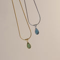 French Teardrop Pendant Snake Chain Necklace 6W6JNC1075
