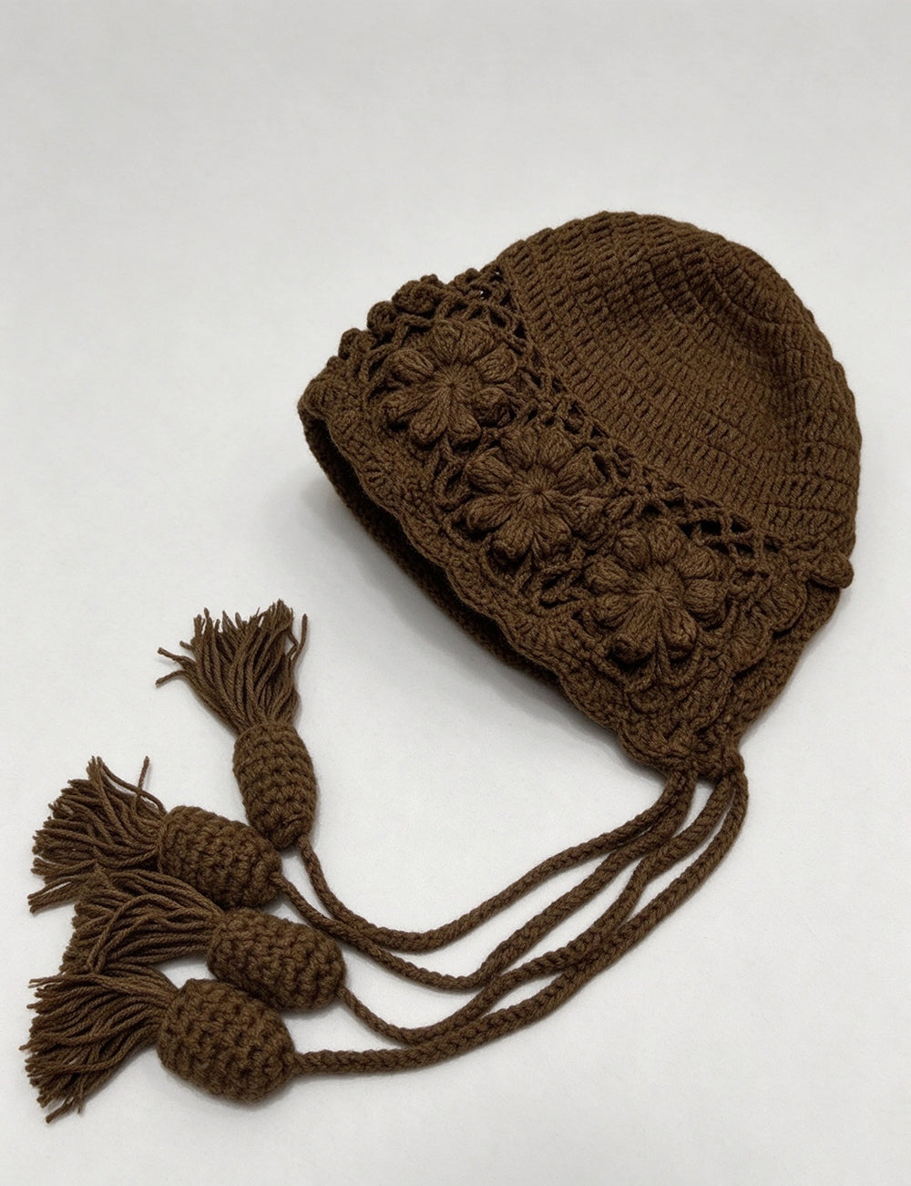 Floral Ear Flaps Knit Beanie - DippedShop Wholesale - #2611