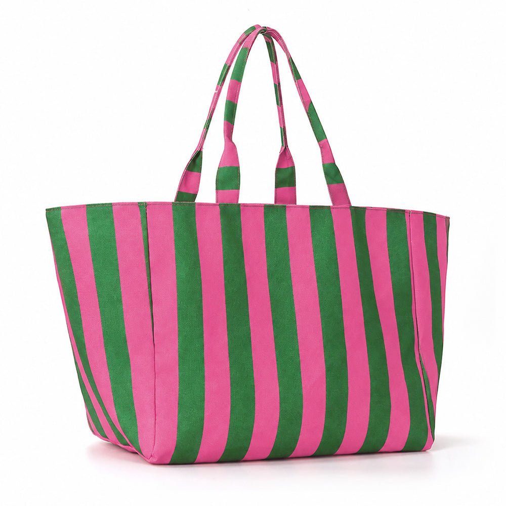 Striped Shopping Tote Bag - DippedShop Wholesale - #5923