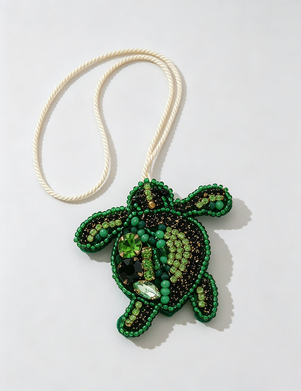 Creative Handmade Bead Rhinestones Tortoise Pendant Keychain 6W10BBC790