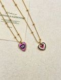 Vintage Evil Eye Heart Pendant Choker Necklace 6W6JNC651