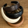 Trendy PU Woven Plaid Padded Wide Headband 6W6HBD379