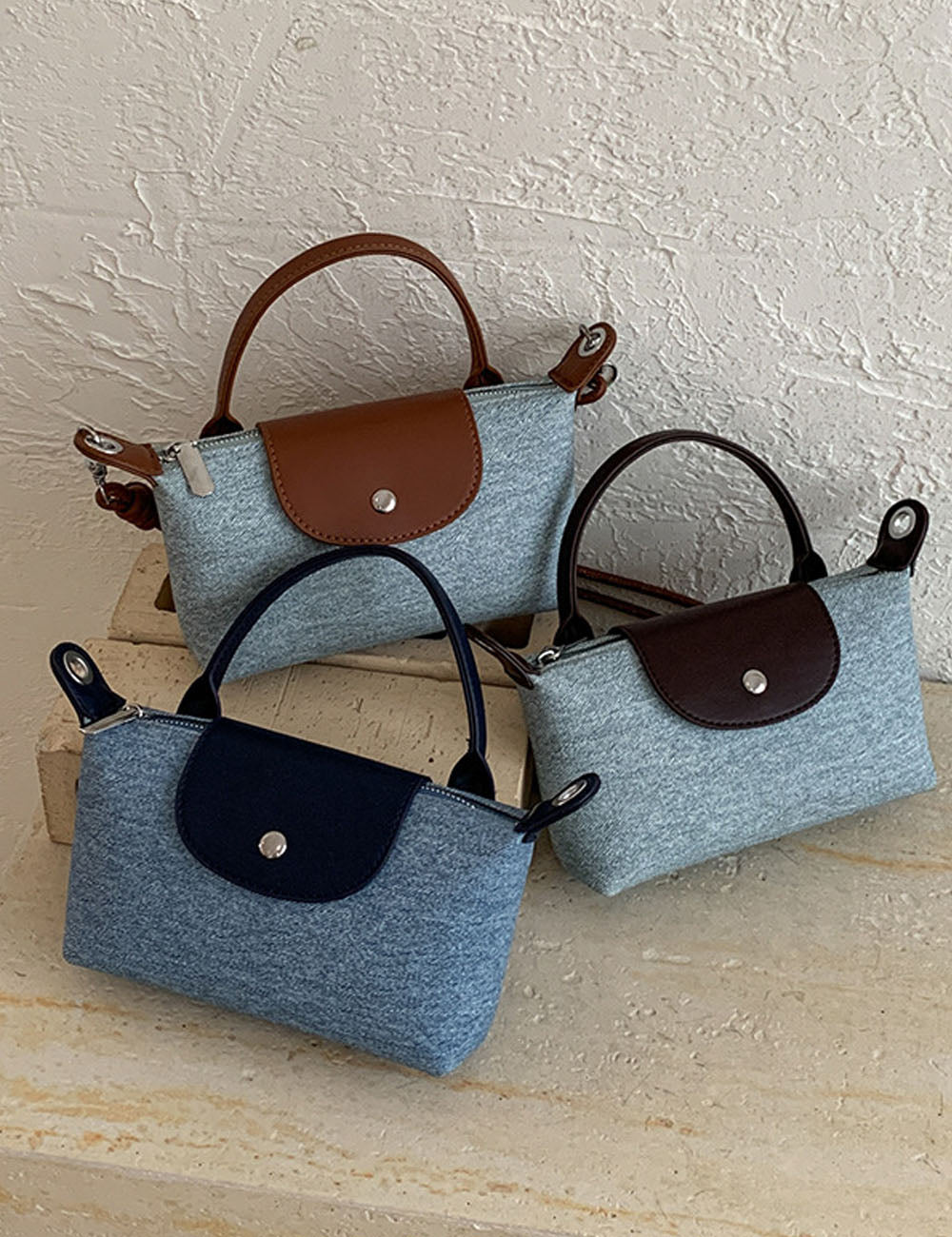 Denim Dumpling Crossbody Bag - DippedShop Wholesale - #5395