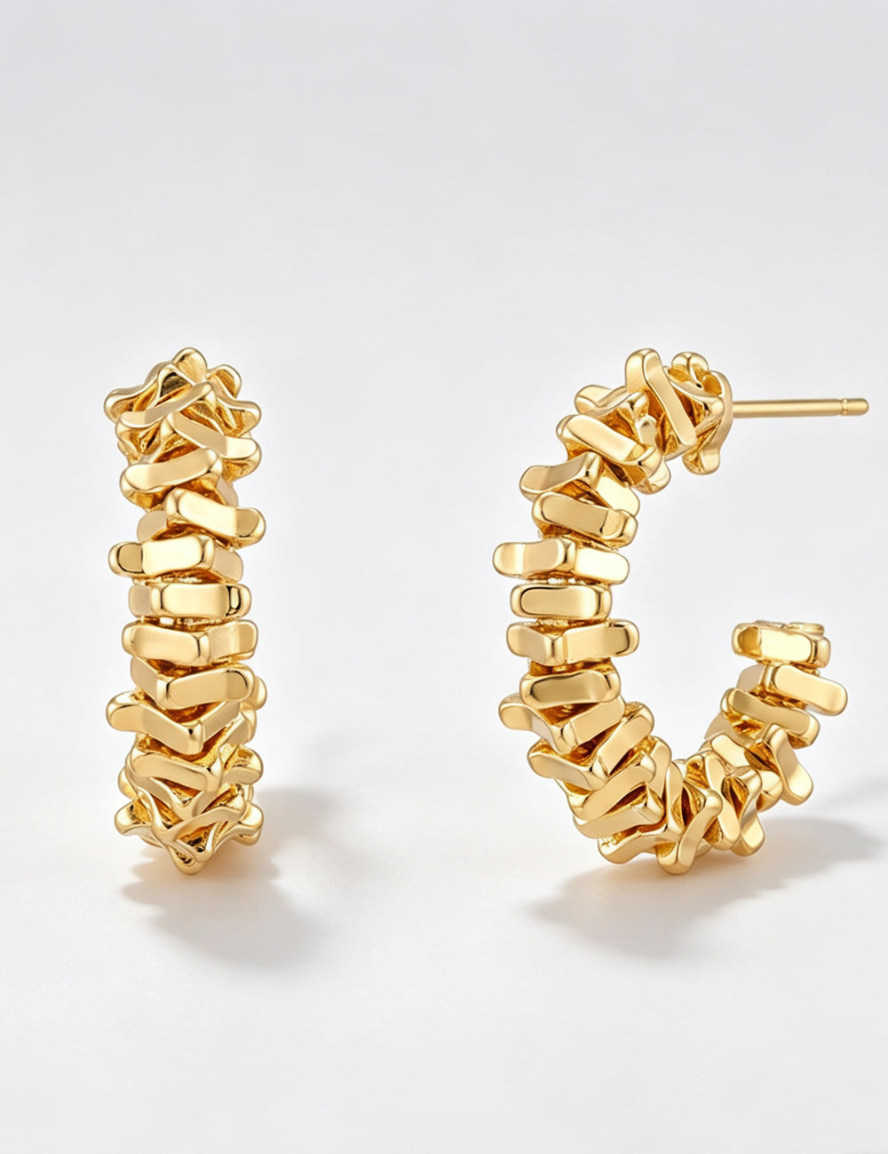 Vintage Gold Ingot C-shape Earring 6W6JER581