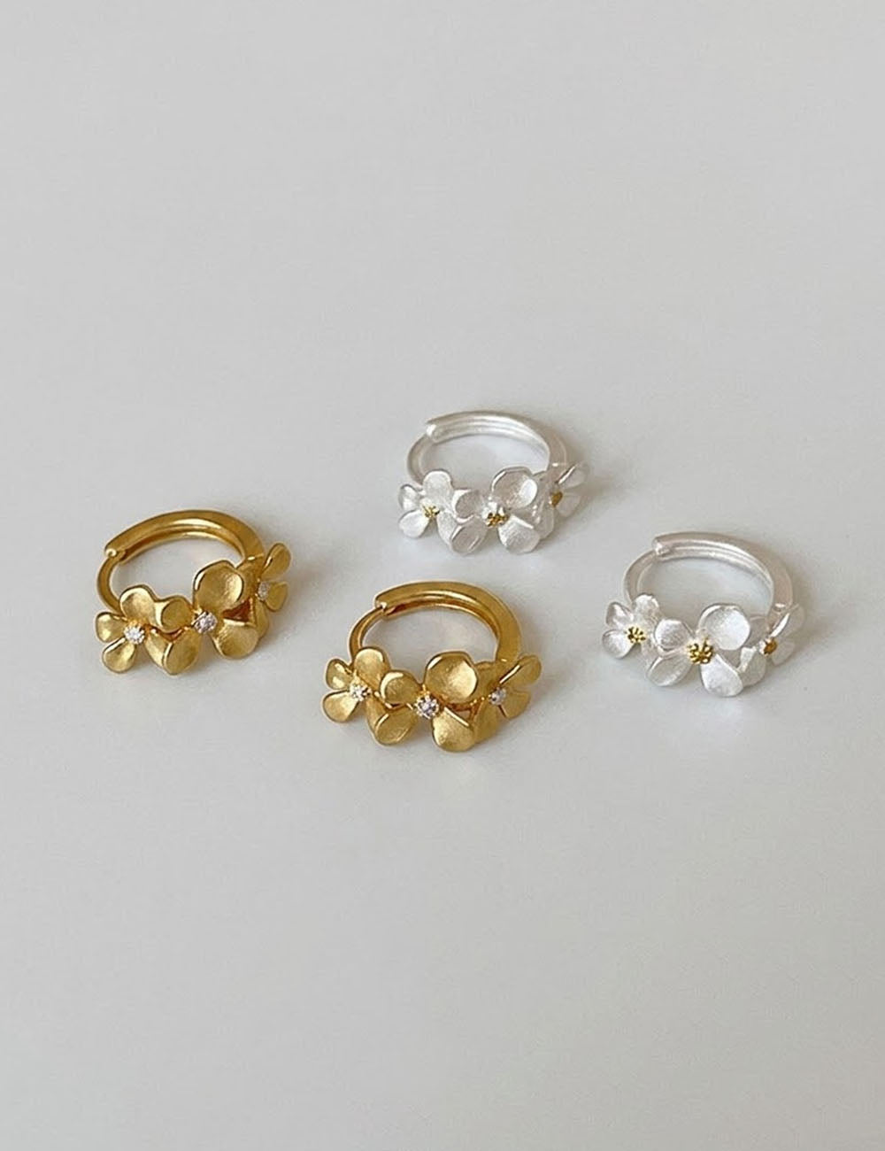 Flower Hoop Earrings - DippedShop Wholesale - #3843