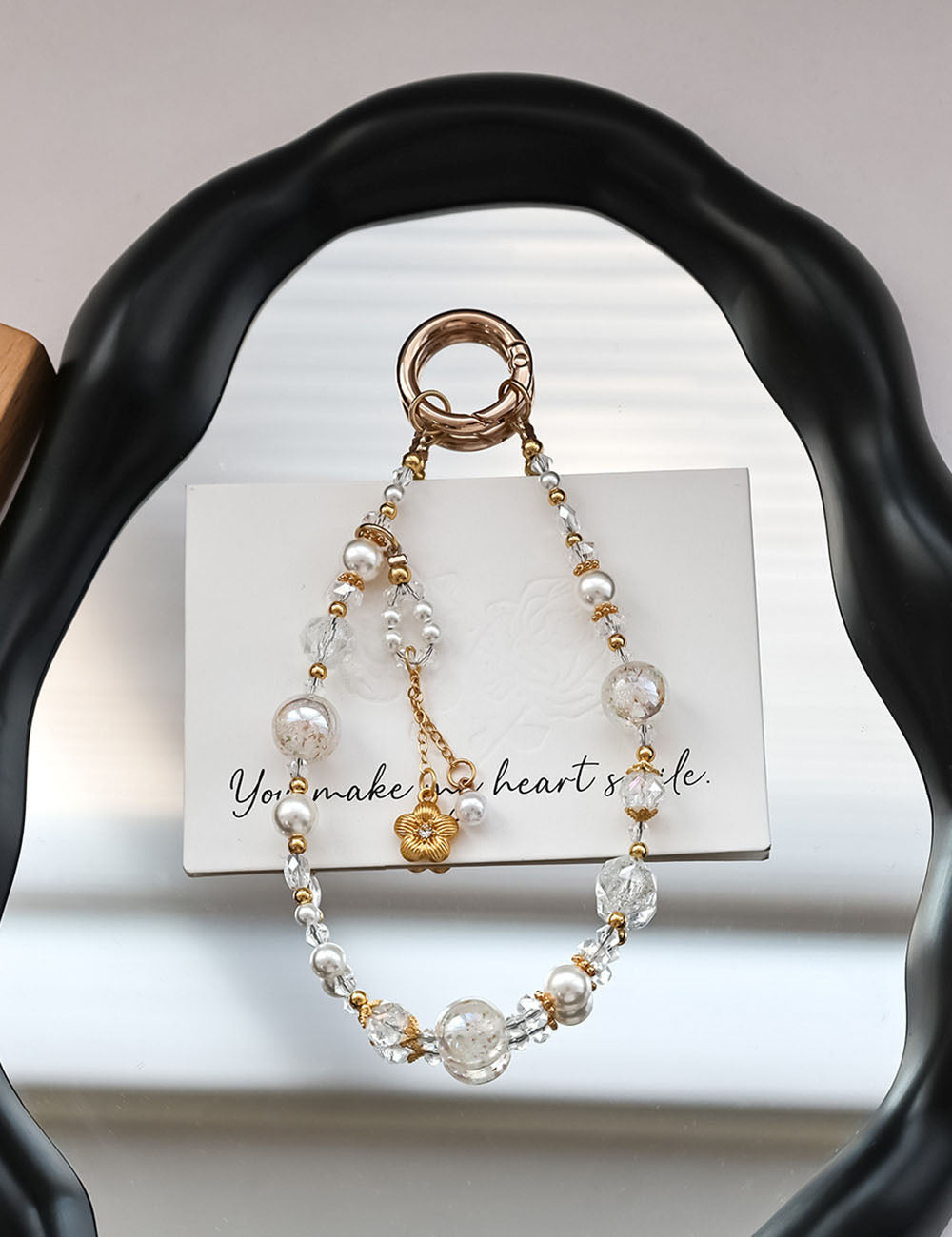 Elegant Crystal Beaded Chain Keychain Bag Charm 6W10BBC408