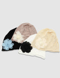 Slouchy 3D Floral Breathable Knit Beanie Hat 6W6HAT589