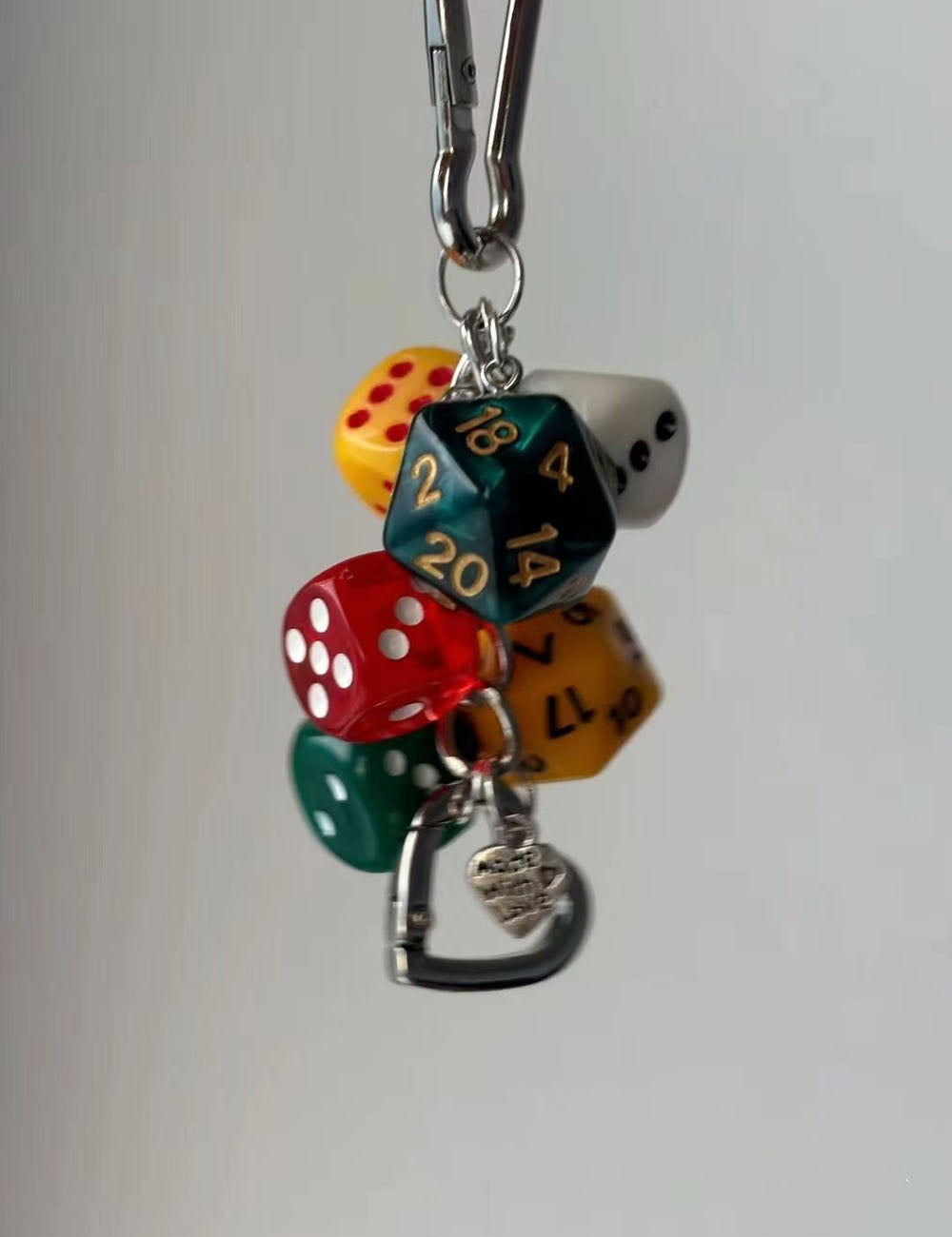 Polyhedral Dice Keychain Charm - DippedShop Wholesale - #0179
